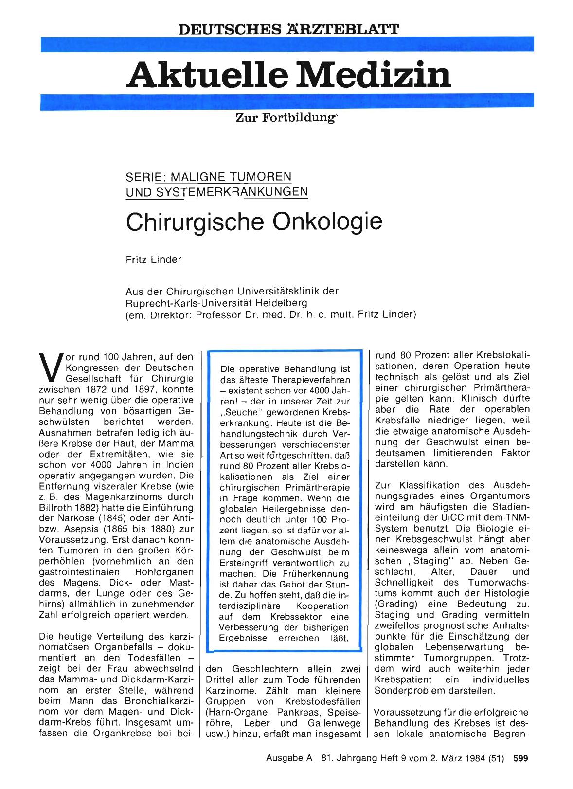 Vorschauseite 1: Chirurgische Onkologie