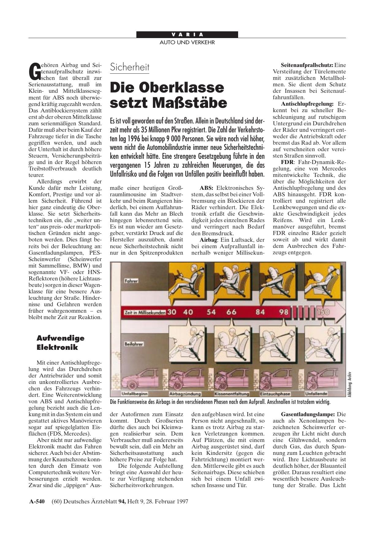 Vorschauseite 1: Sicherheit: Die Oberklasse setzt Maßstäbe