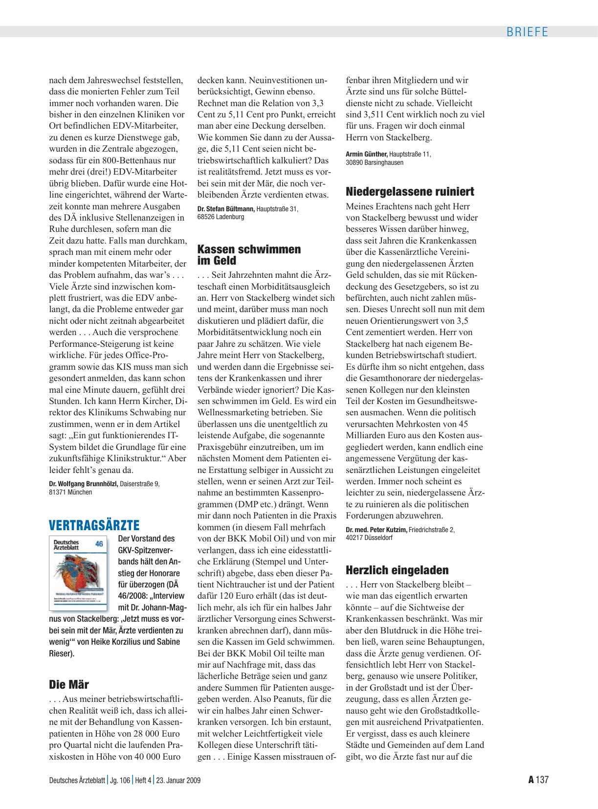 Vorschauseite 1: Vertragsärzte: Die Mär