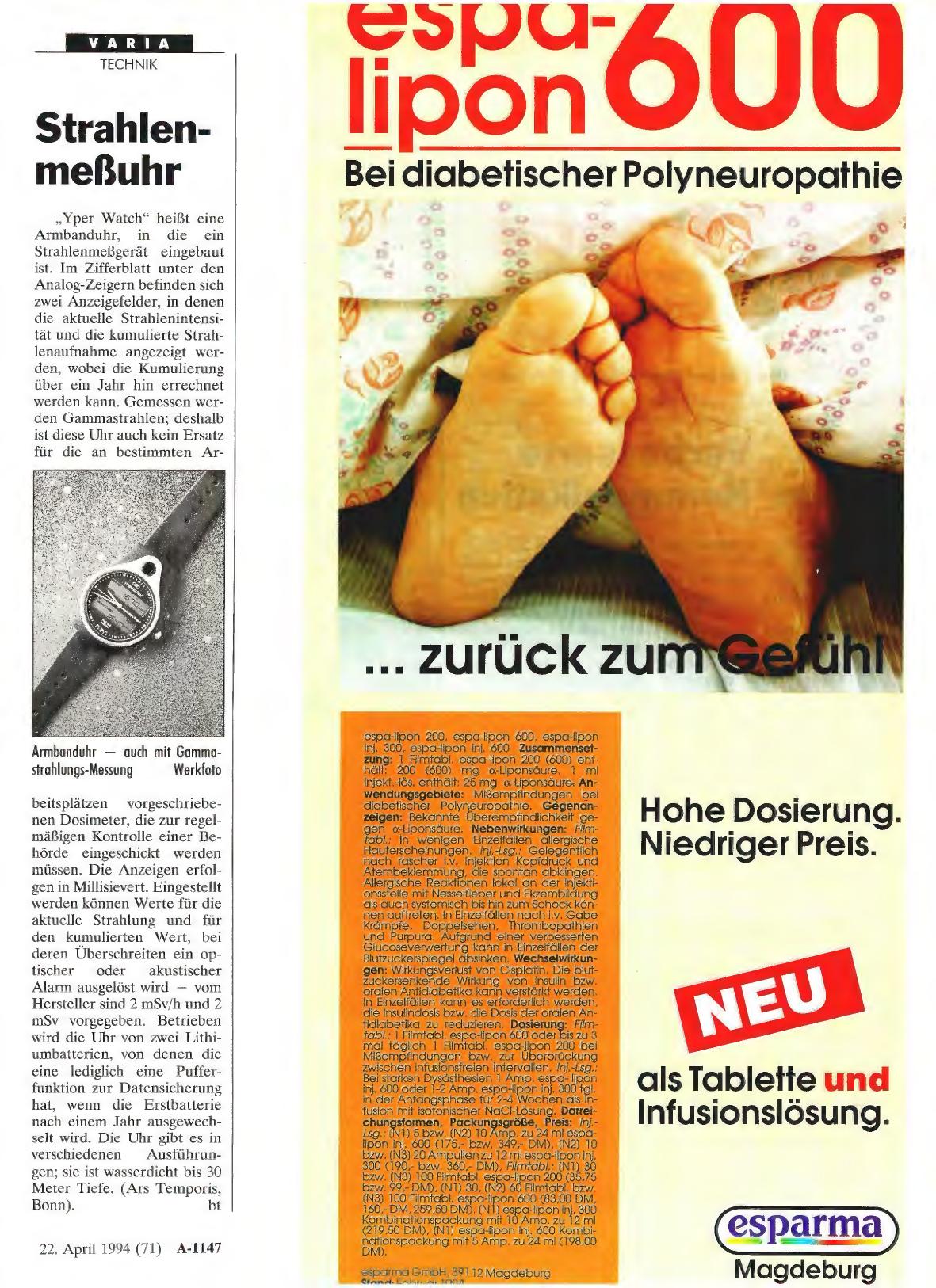 Vorschauseite 1: Strahlenmeßuhr