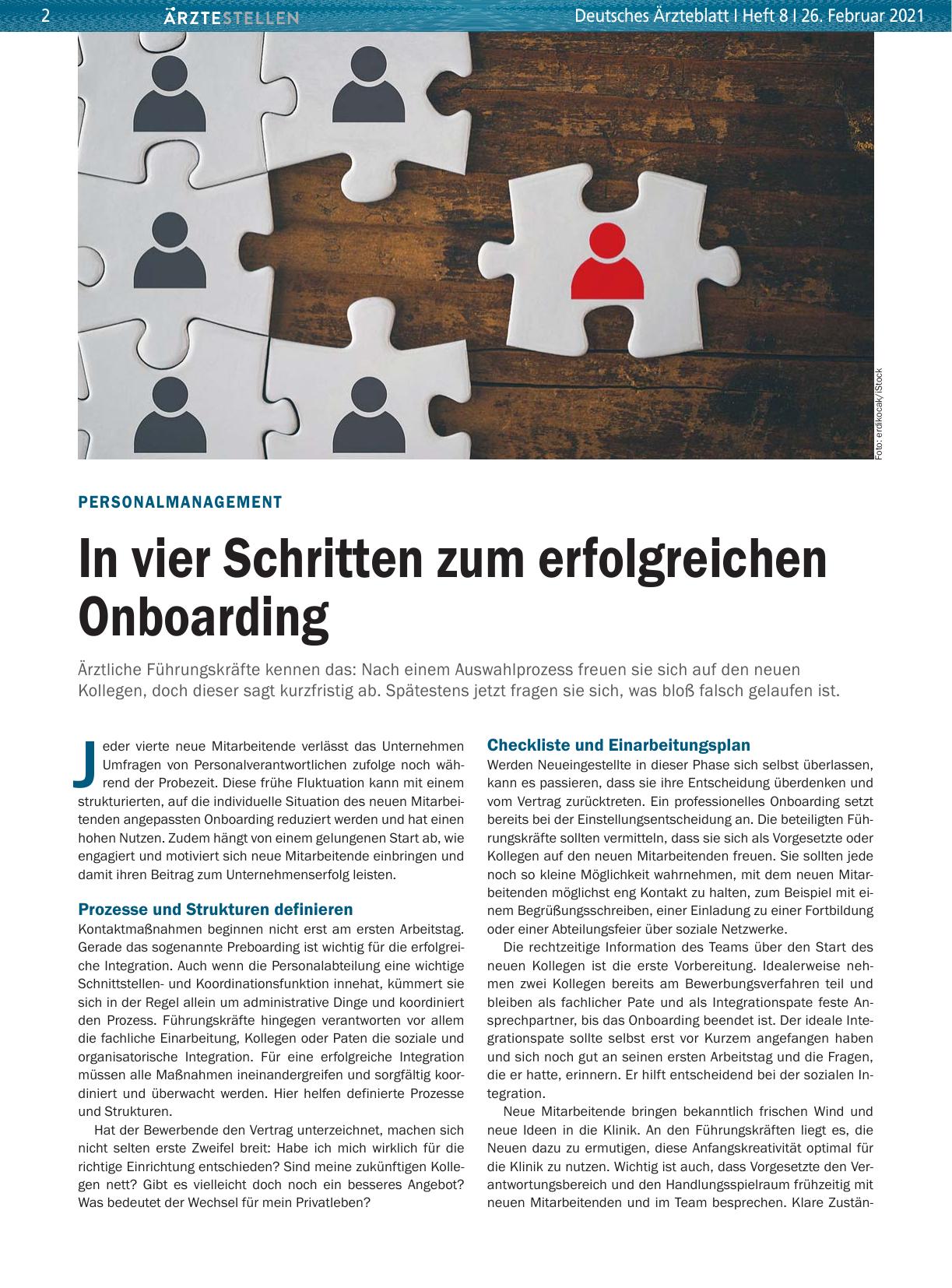 Vorschauseite 1: Personalmanagement: In vier Schritten zum erfolgreichen Onboarding