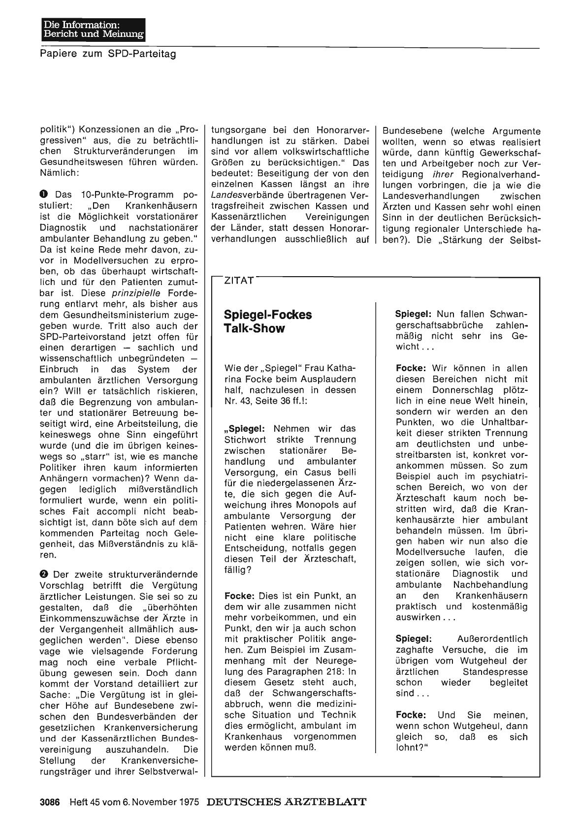 Vorschauseite 1: Spiegel-Fockes Talk-Show