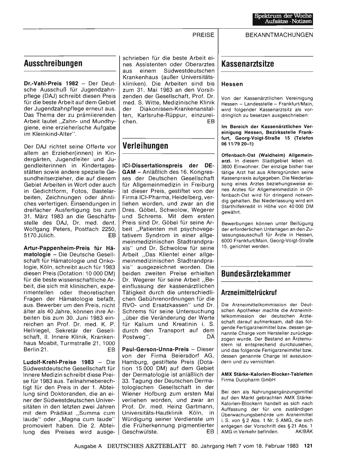 Vorschauseite 1: Ausschreibungen