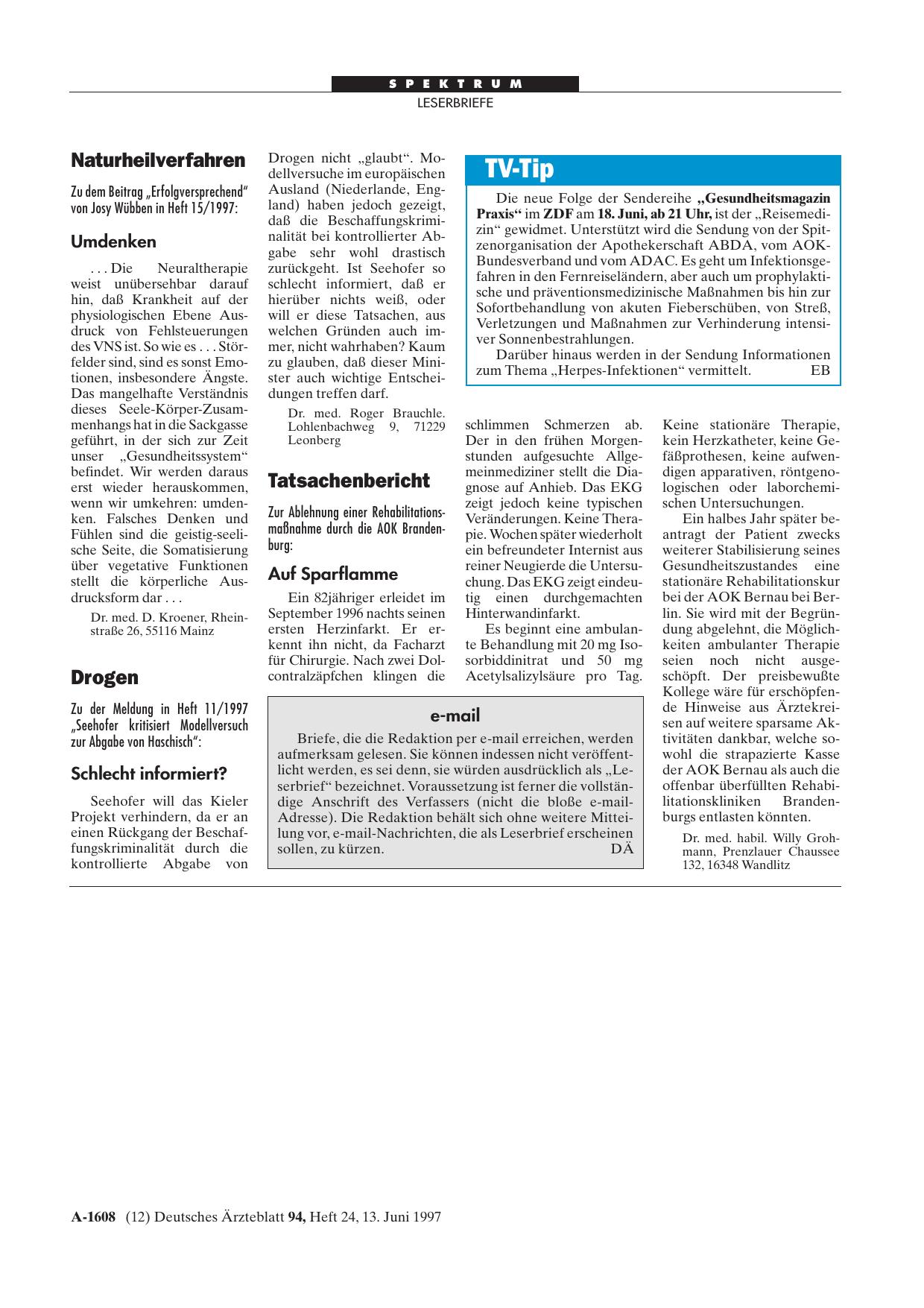 Vorschauseite 1: Drogen: Schlecht informiert?