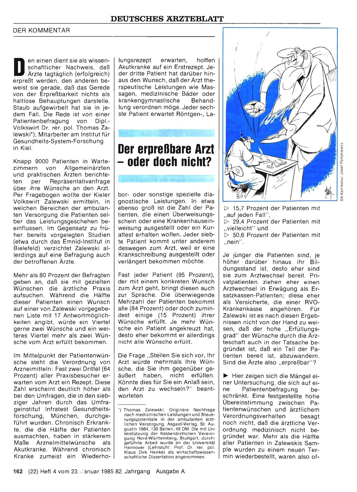 Vorschauseite 1: Der erpreßbare Arzt - oder doch nicht?