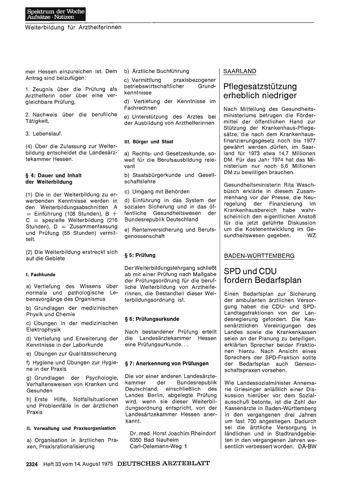 Vorschauseite 1: Saarland: Pflegesatzstützung erheblich niedriger