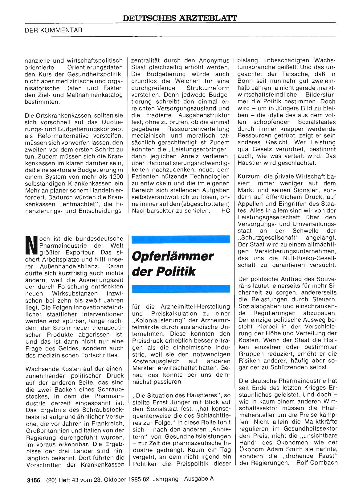 Vorschauseite 1: Opferlämmer der Politik