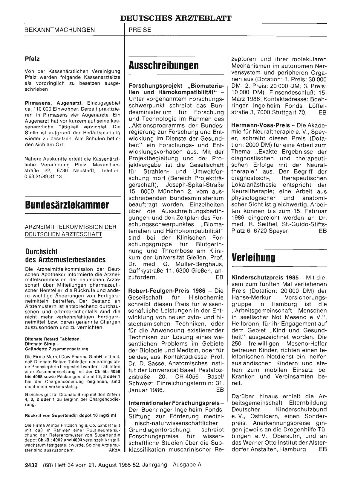 Vorschauseite 1: Durchsicht des Ärztemusterbestandes