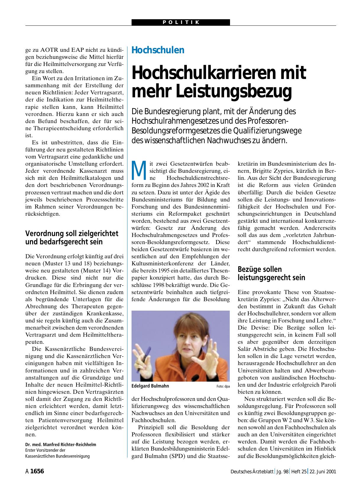 Vorschauseite 1: Hochschulen: Hochschulkarrieren mit mehr Leistungsbezug