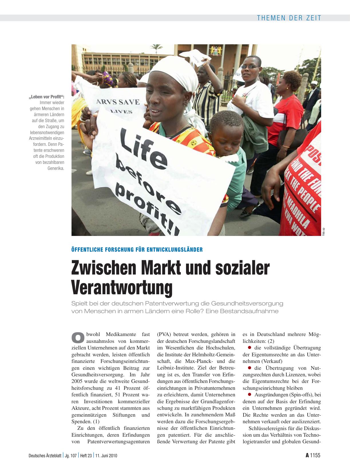Vorschauseite 1: Öffentliche Forschung für Entwicklungsländer: Zwischen Markt und sozialer Verantwortung