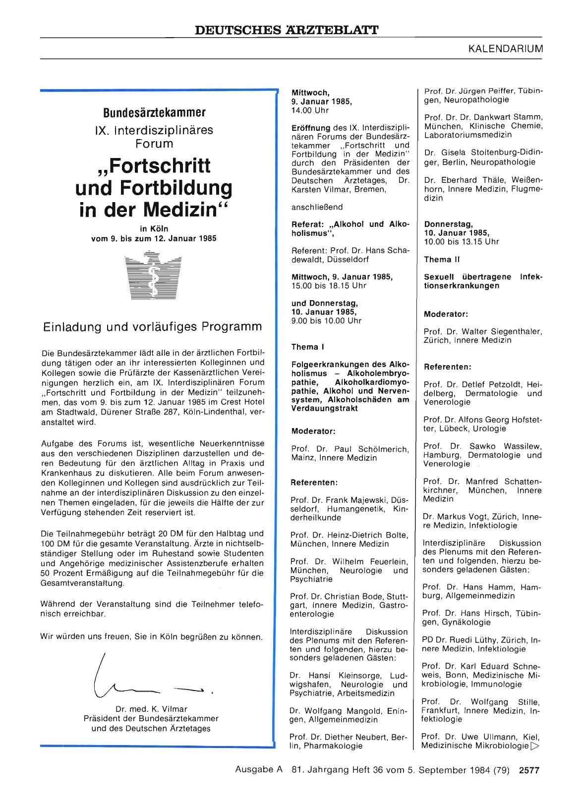 Vorschauseite 1: IX. Interdisziplinäres Forum „Fortschritt und Fortbildung in der Medizin“