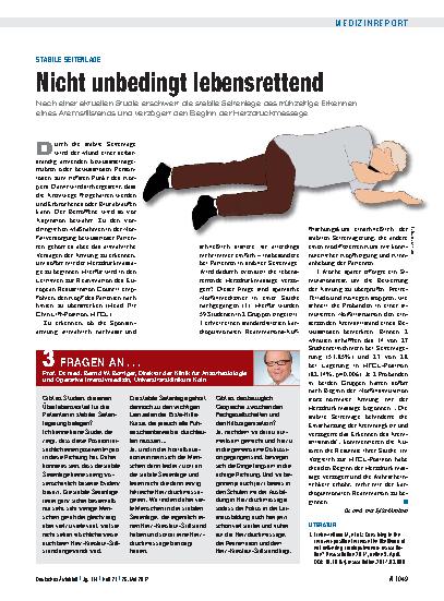 Vorschauseite 1: Stabile Seitenlage: Nicht unbedingt lebensrettend