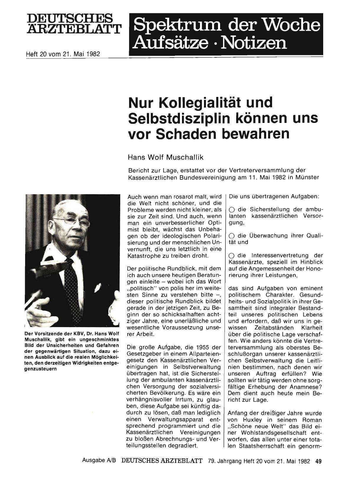 Vorschauseite 1: Nur Kollegialität und Selbstdisziplin können uns vor Schaden bewahren