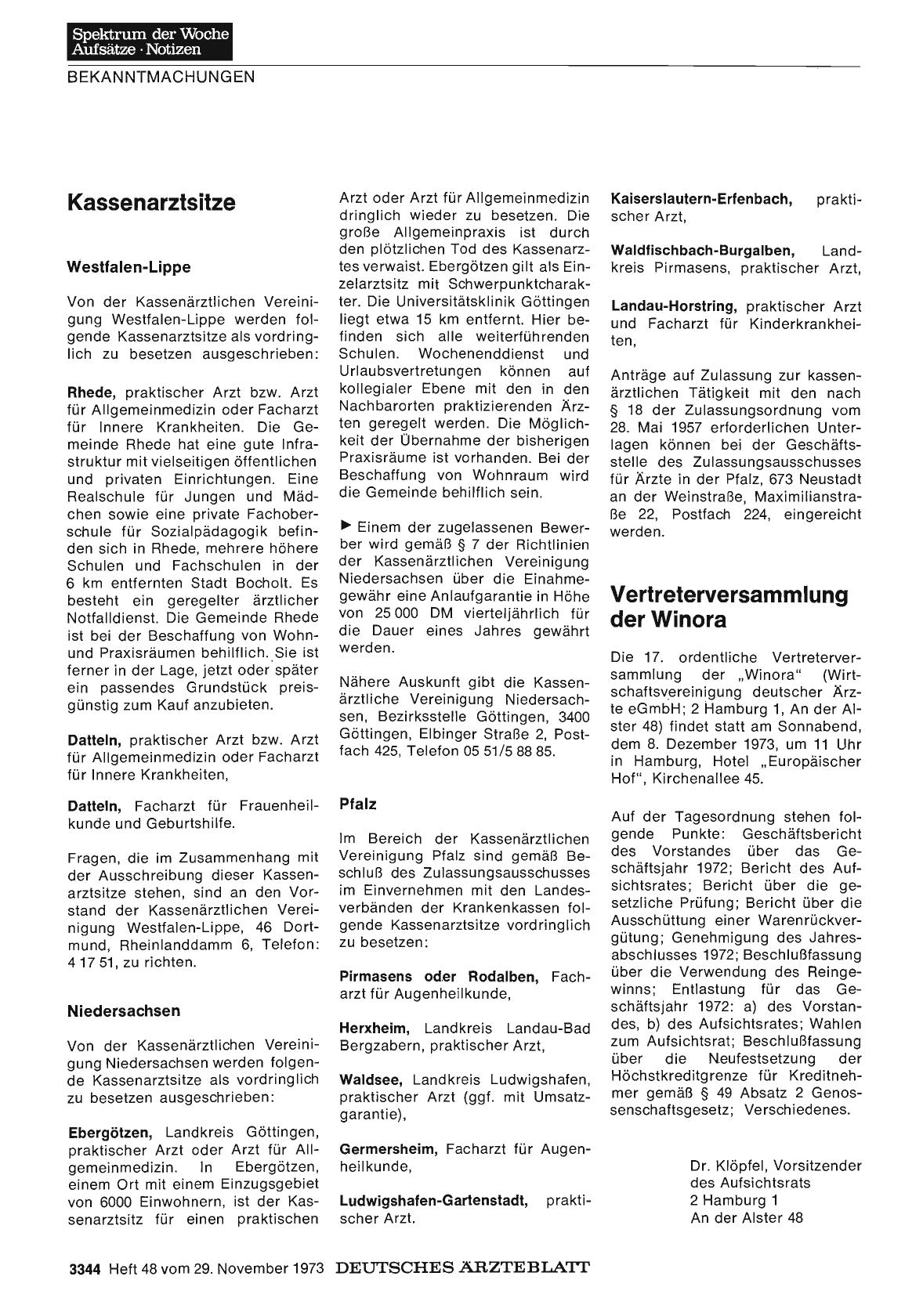Vorschauseite 1: Kassenarztsitze