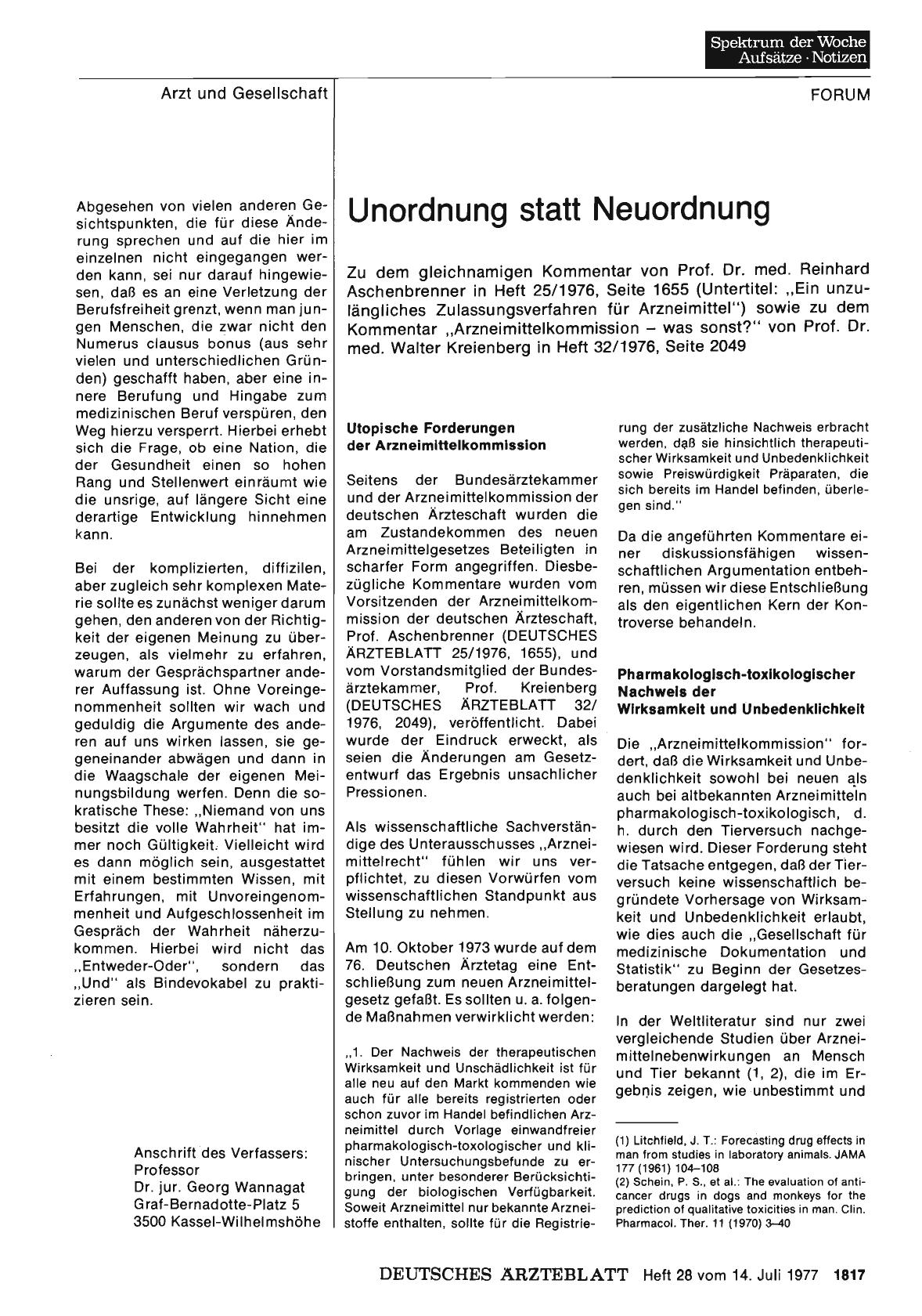 Vorschauseite 1: Unordnung statt Neuordnung