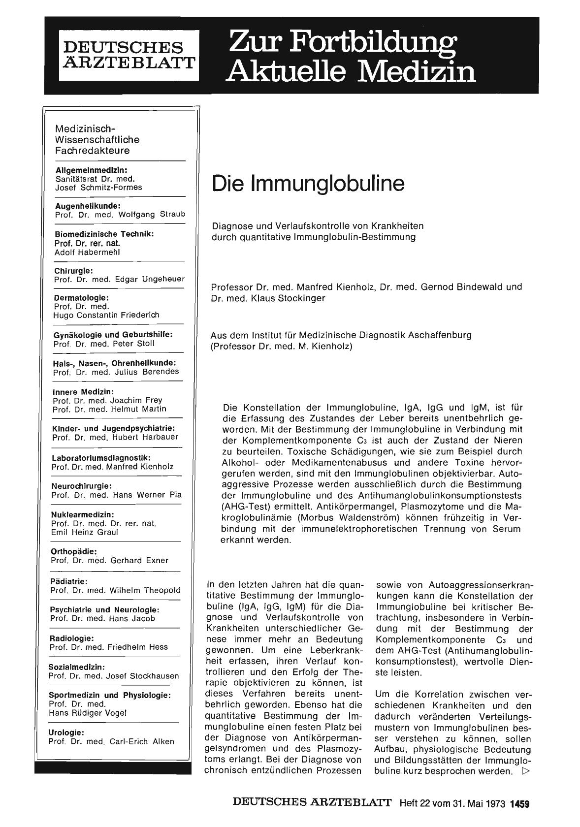 Vorschauseite 1: Die Immunglobuline
