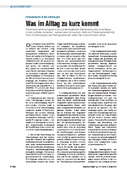 Vorschauseite 1: Psychosomatik in der Gynäkologie: Was im Alltag zu kurz kommt