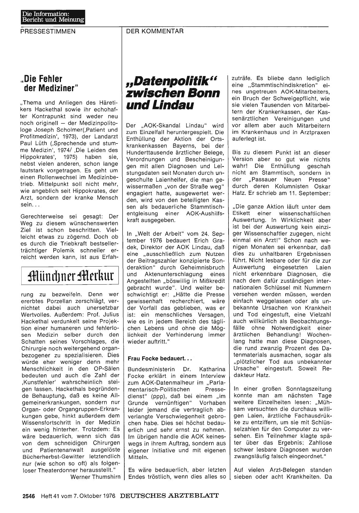 Vorschauseite 1: „Datenpolitik“ zwischen Bonn und Lindau