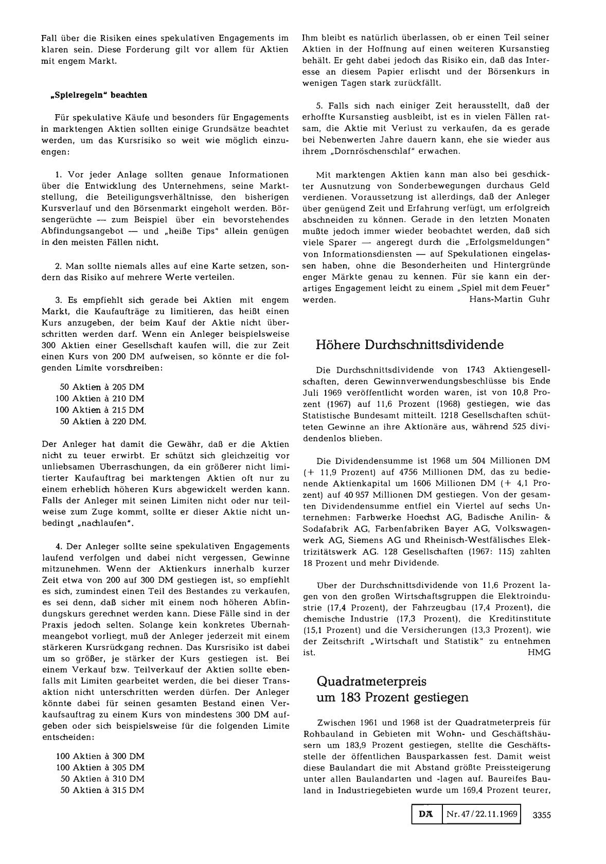 Vorschauseite 1: Höhere Durchschnittsdividende