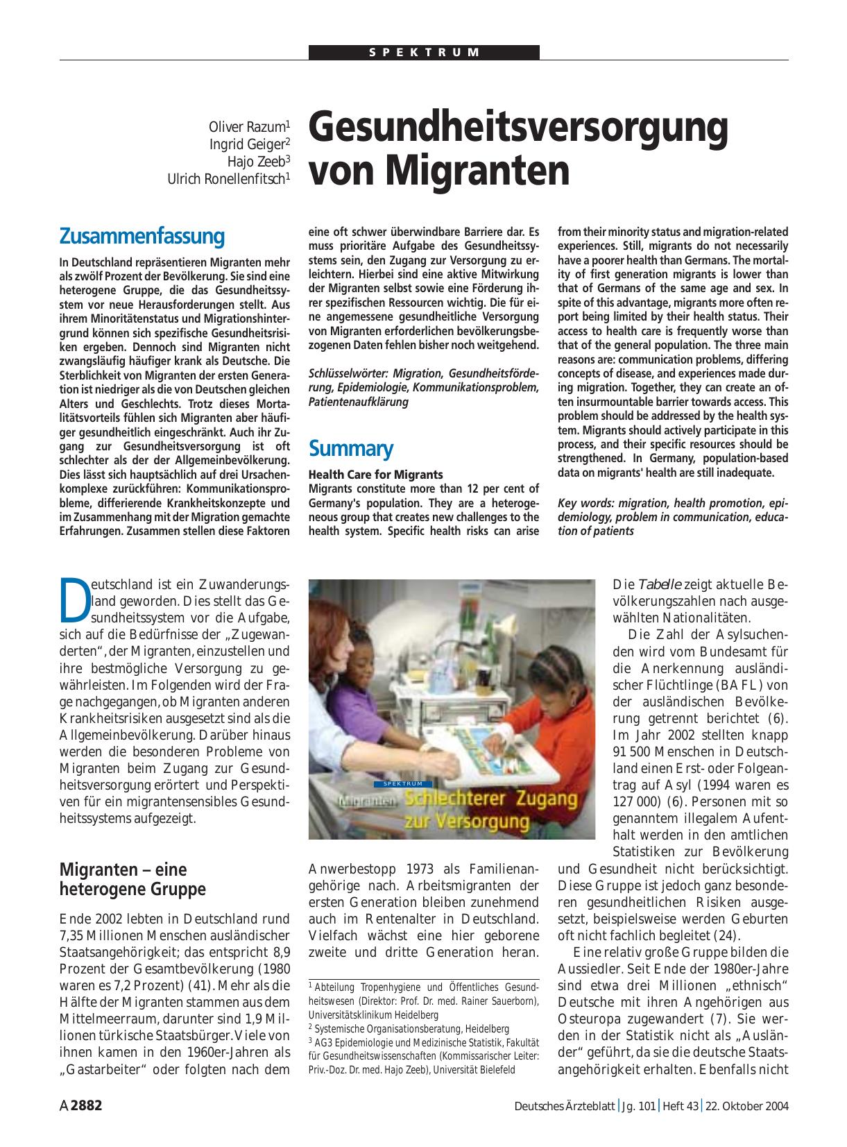 Vorschauseite 1: Gesundheitsversorgung von Migranten