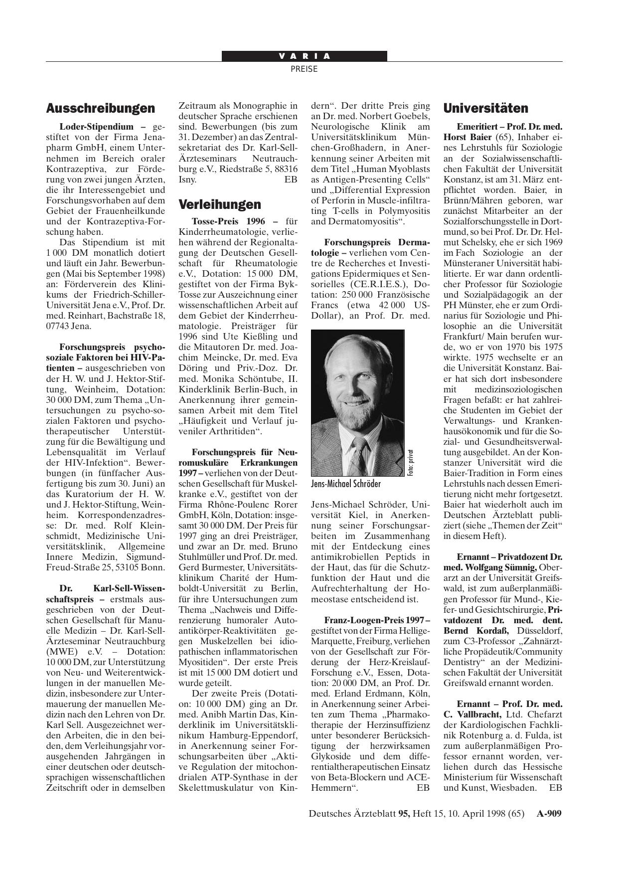 Vorschauseite 1: Ausschreibungen