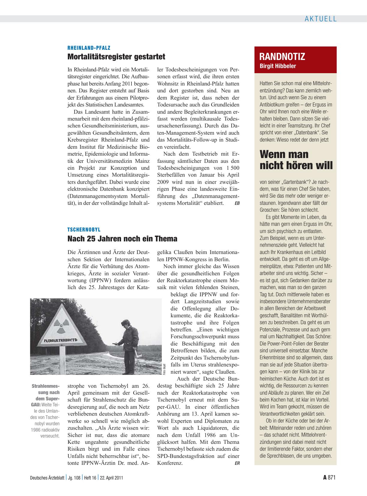 Vorschauseite 1: Rheinland-Pfalz: Mortalitätsregister gestartet