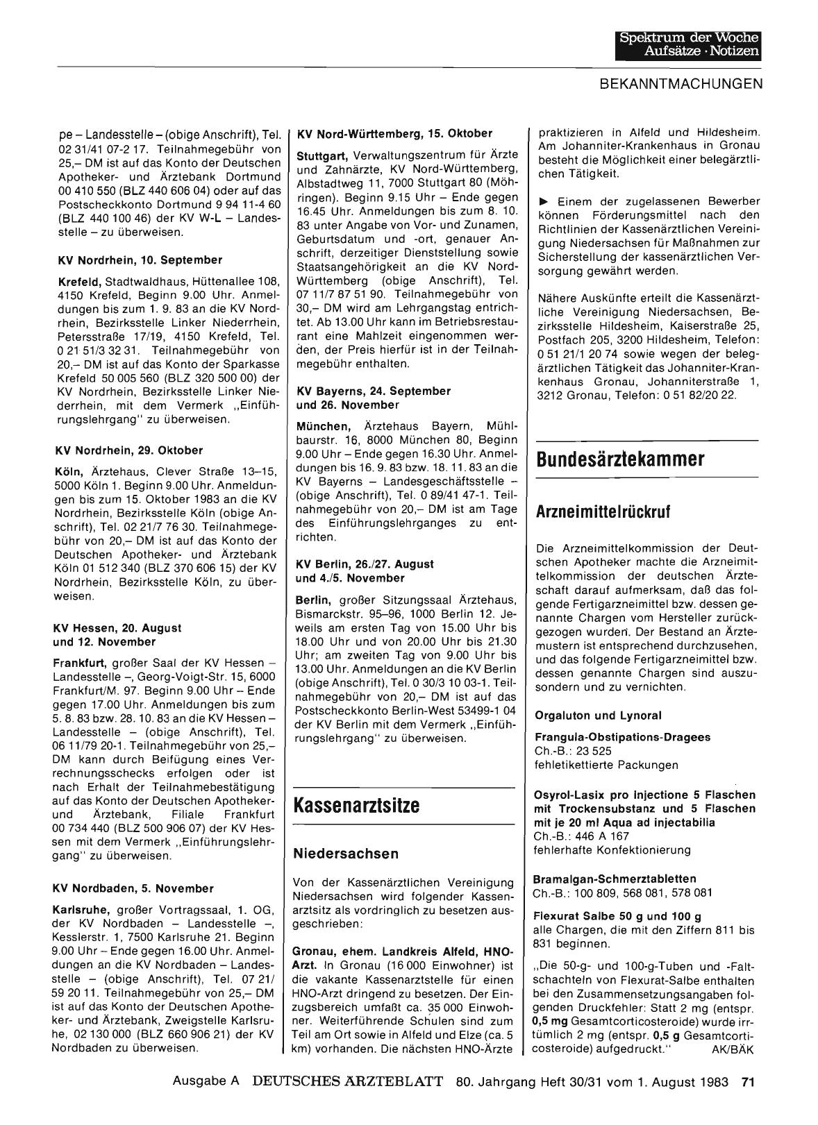 Vorschauseite 1: Bundesärztekammer
