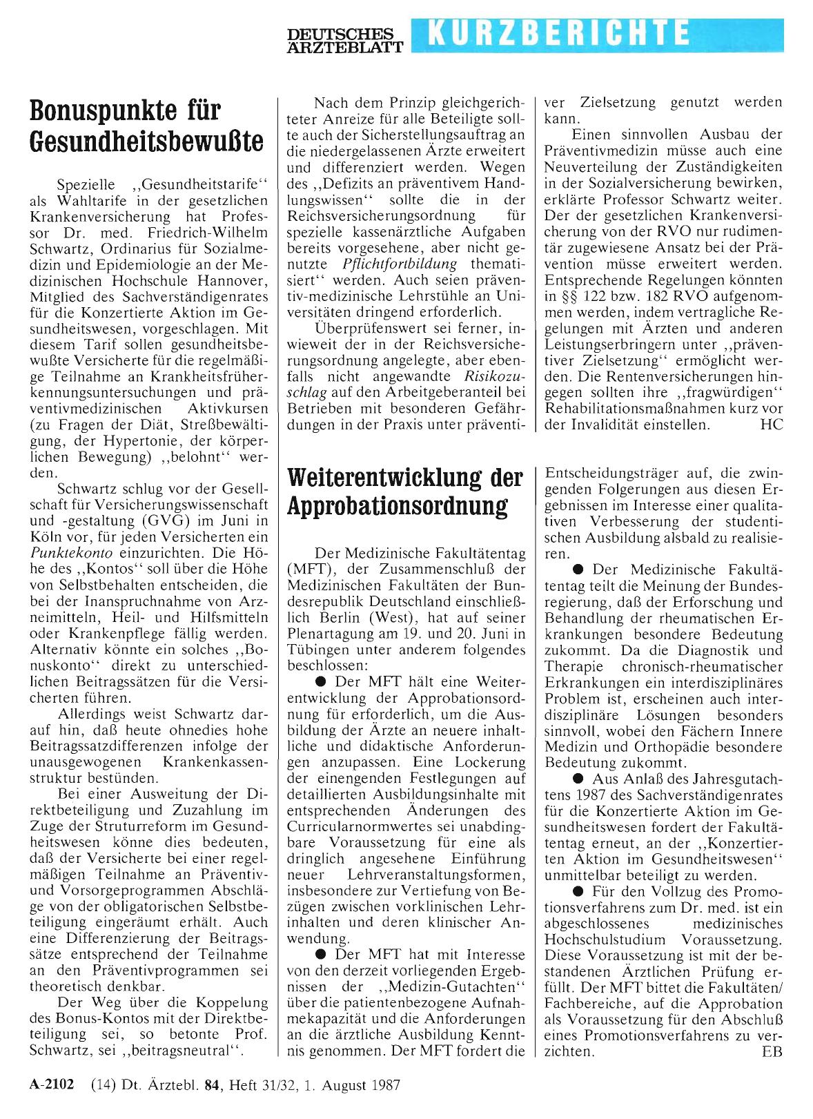 Vorschauseite 1: Bonuspunkte für Gesundheitsbewußte