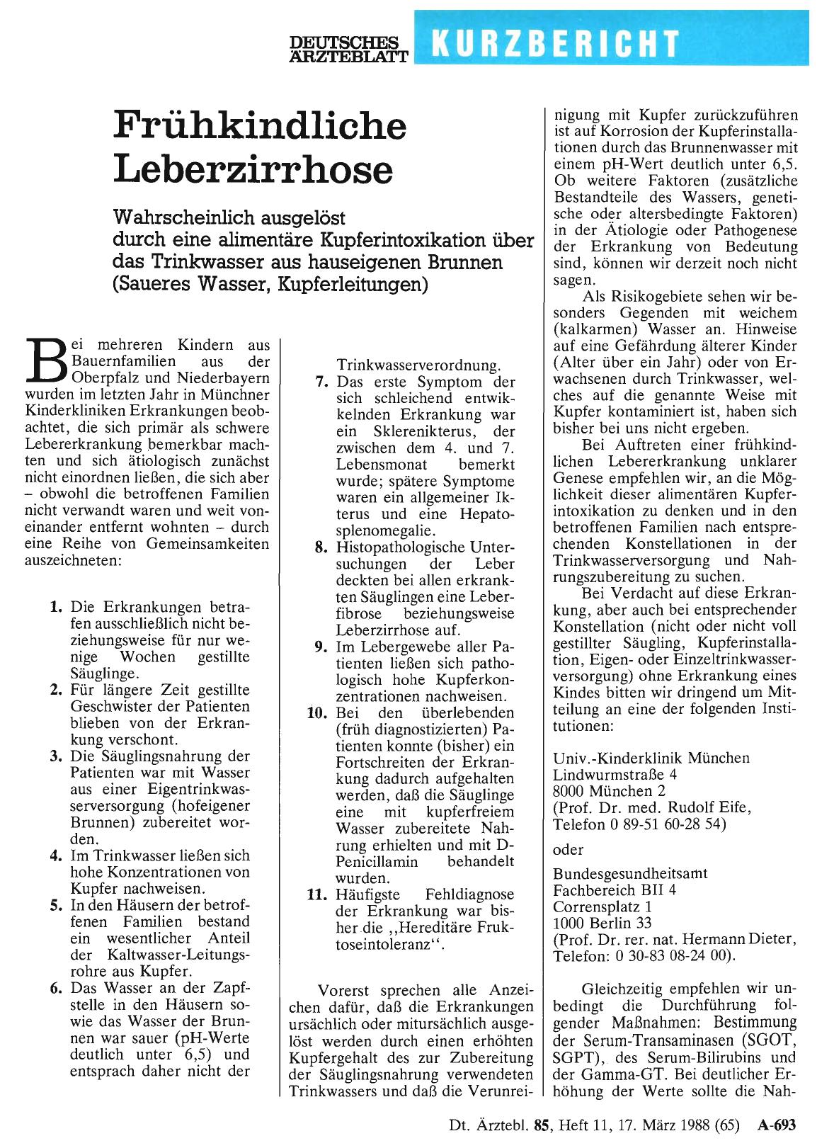 Vorschauseite 1: Frühkindliche Leberzirrhose