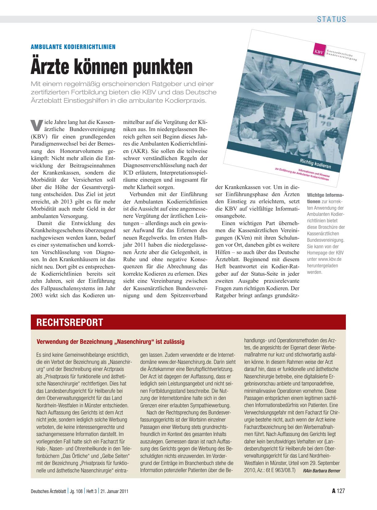 Vorschauseite 1: Ambulante Kodierrichtlinien: Ärzte können punkten