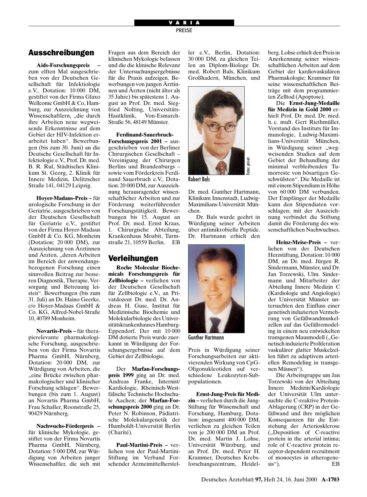 Vorschauseite 1: Ausschreibungen