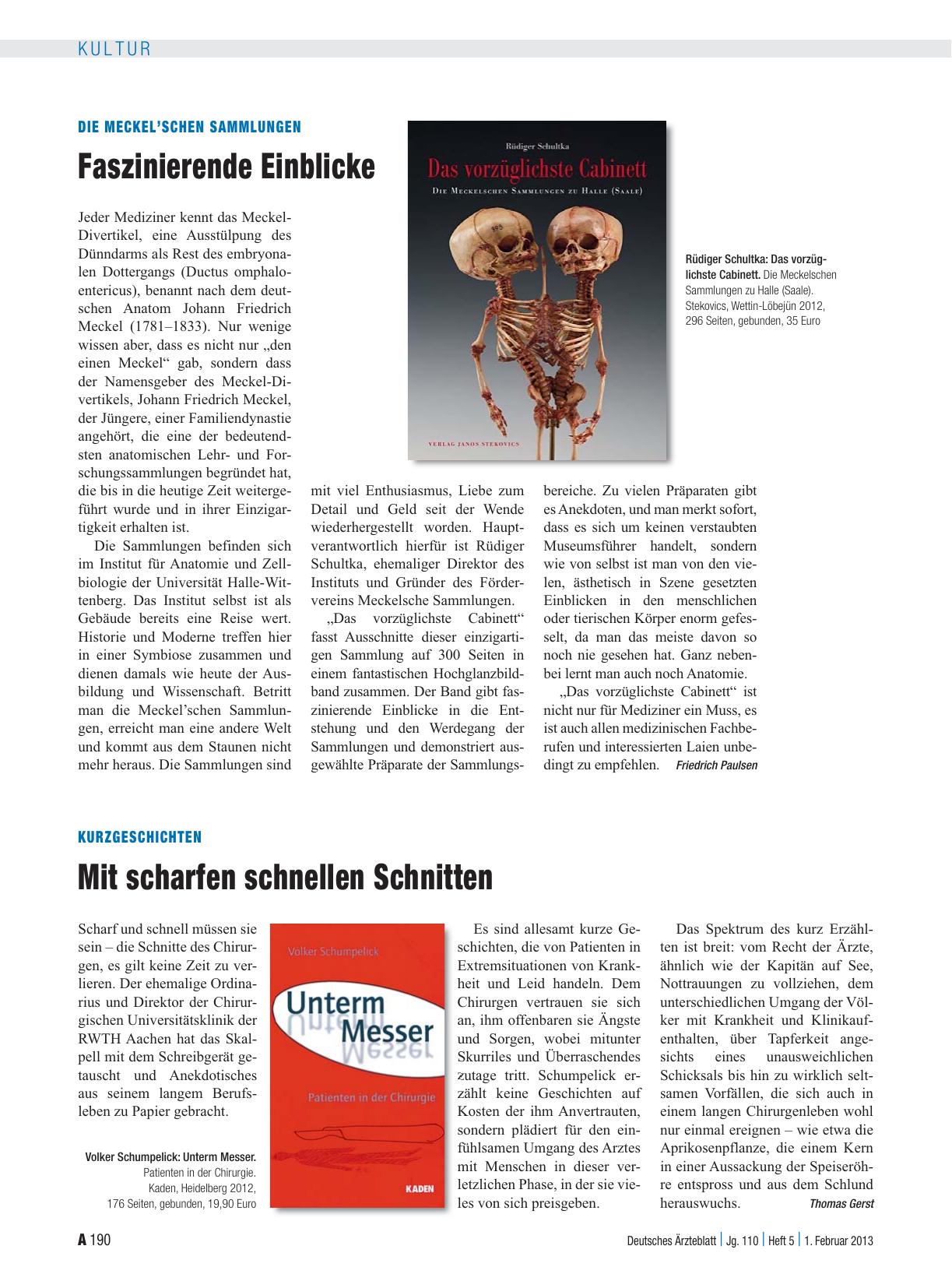 Vorschauseite 1: Die Meckel’schen Sammlungen: Faszinierende Einblicke