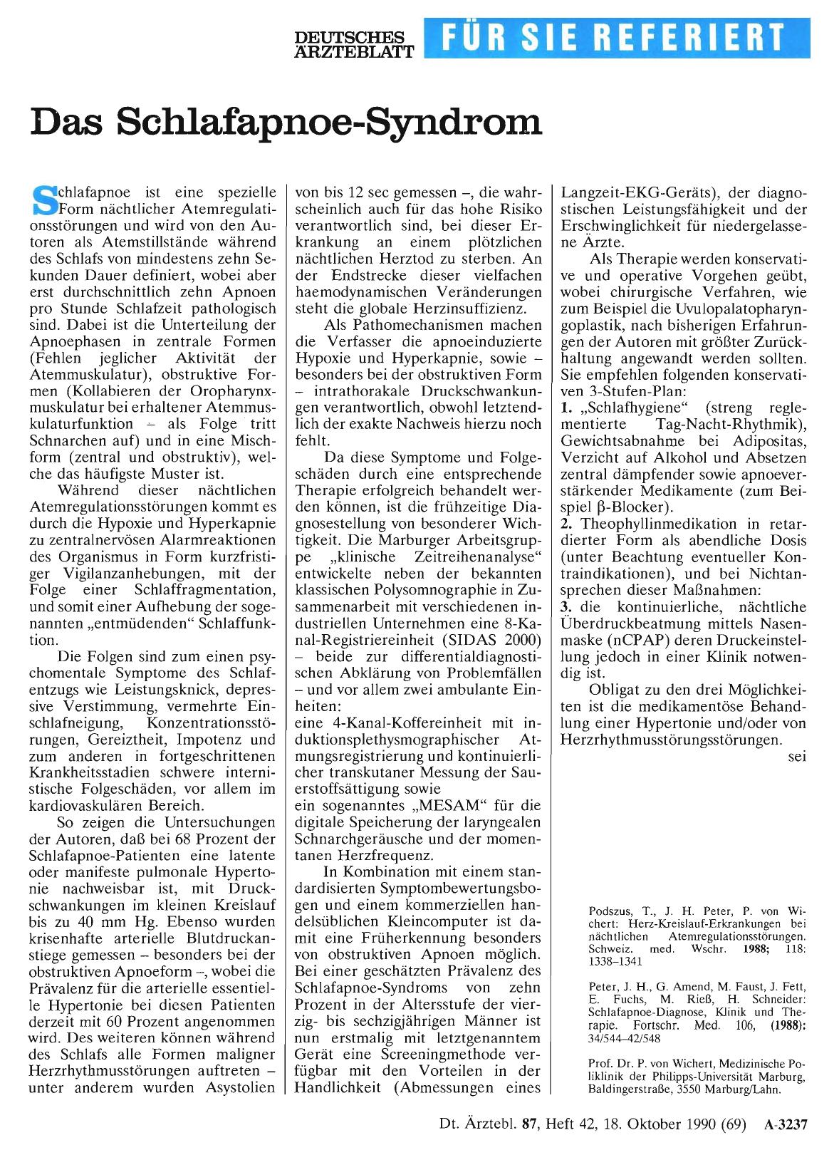 Vorschauseite 1: Das Schlafapnoe-Syndrom