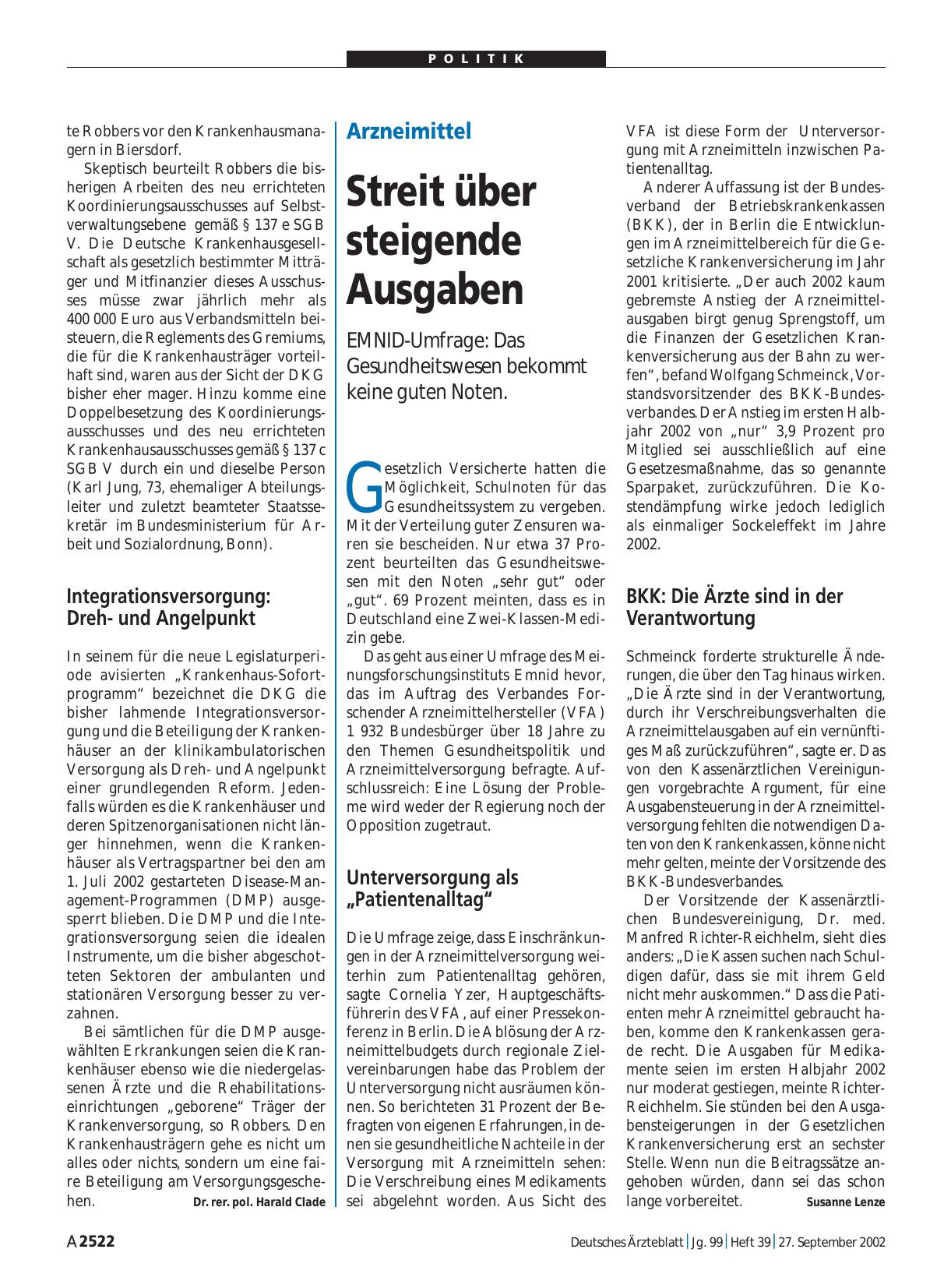 Vorschauseite 1: Arzneimittel: Streit über steigende Ausgaben