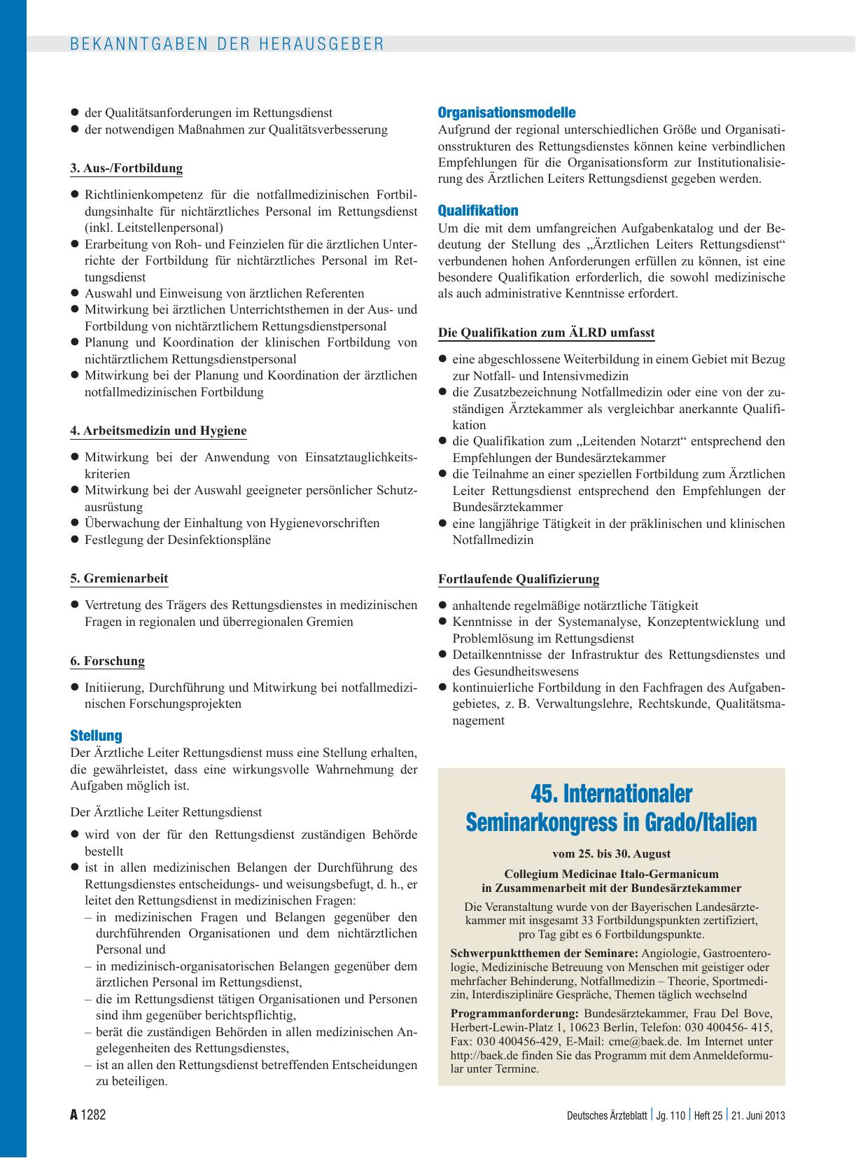 Vorschauseite 1: 45. Internationaler Seminarkongress in Grado/Italien