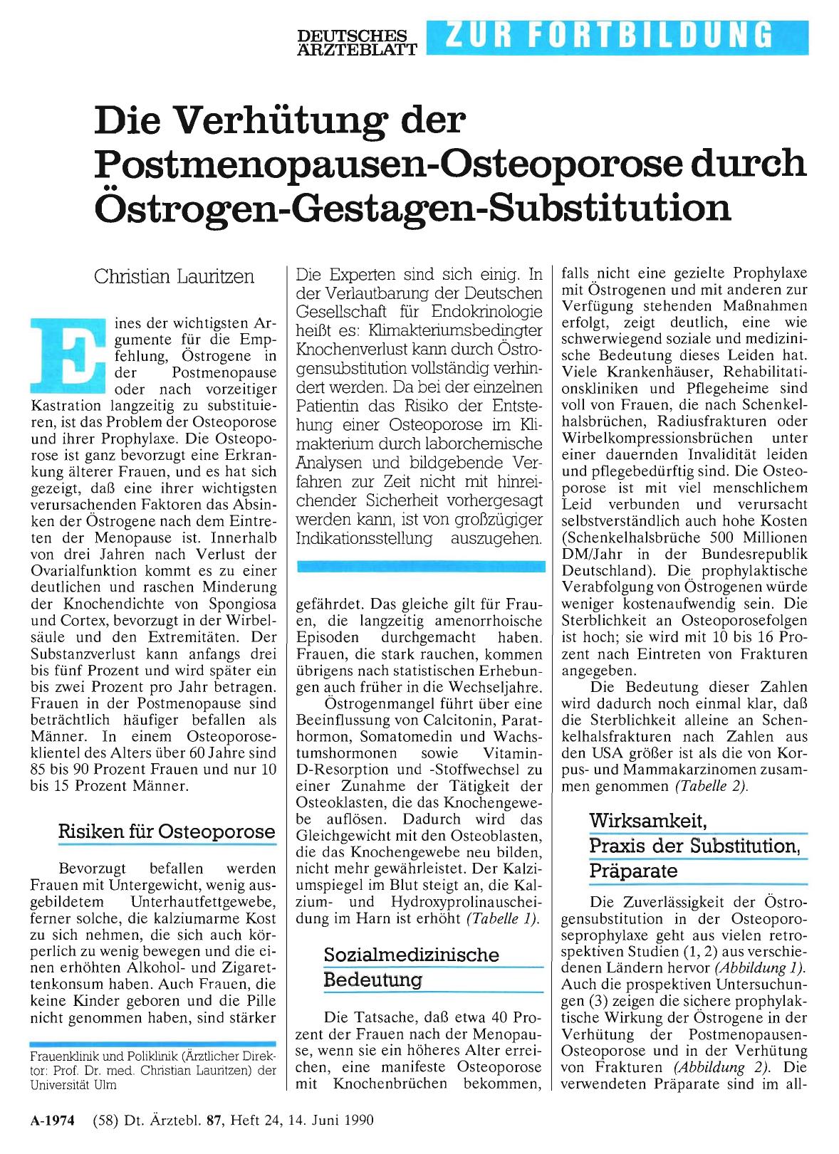 Vorschauseite 1: Die Verhütung der Postmenopausen-Osteoporose durch Östrogen-Gestagen-Substitution