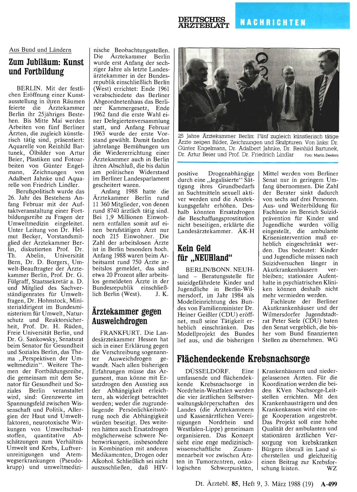 Vorschauseite 1: Ärztekammer gegen Ausweichdrogen