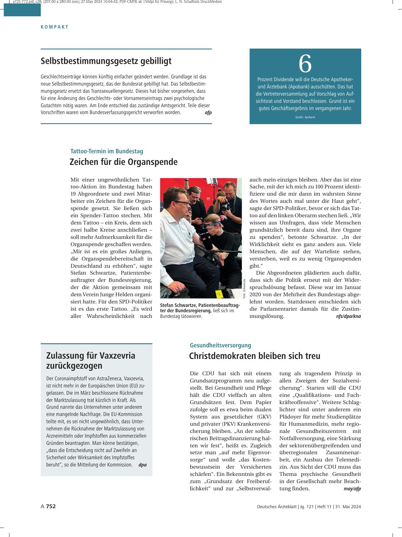 Vorschauseite 1: Selbstbestimmungsgesetz gebilligt
