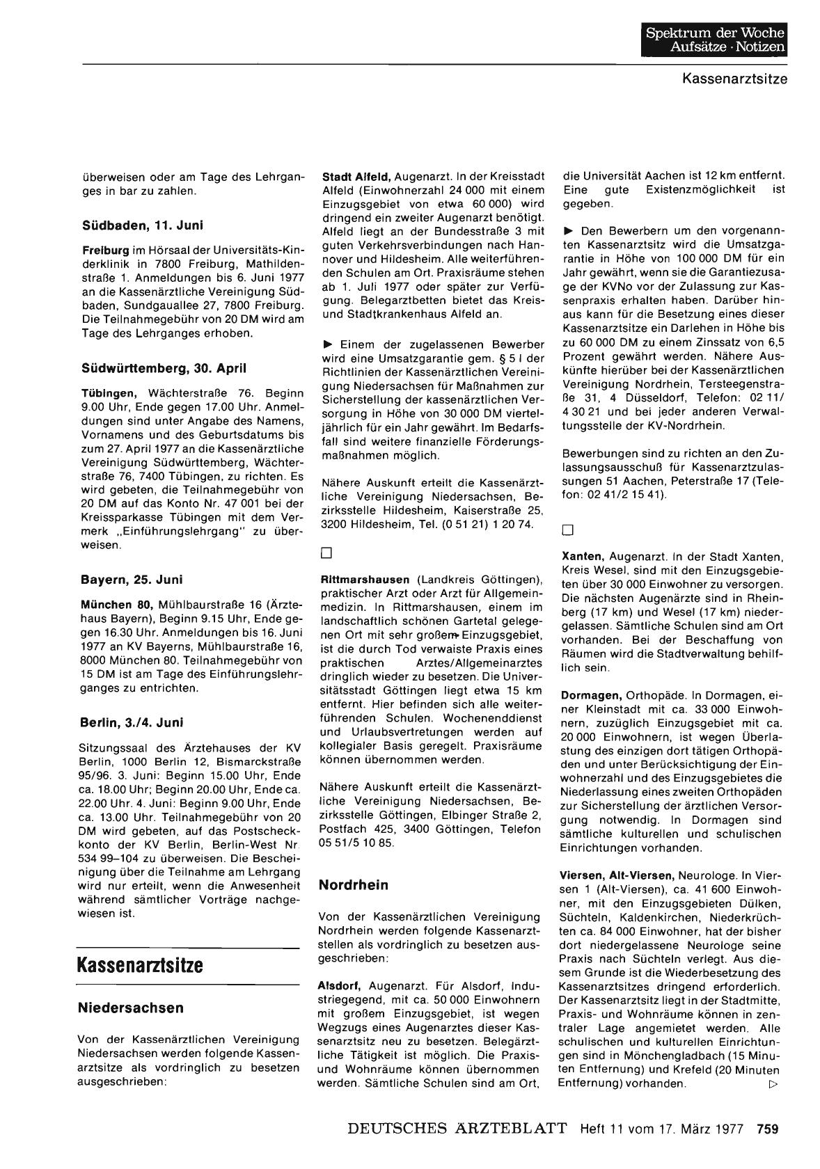 Vorschauseite 1: Kassenarztsitze