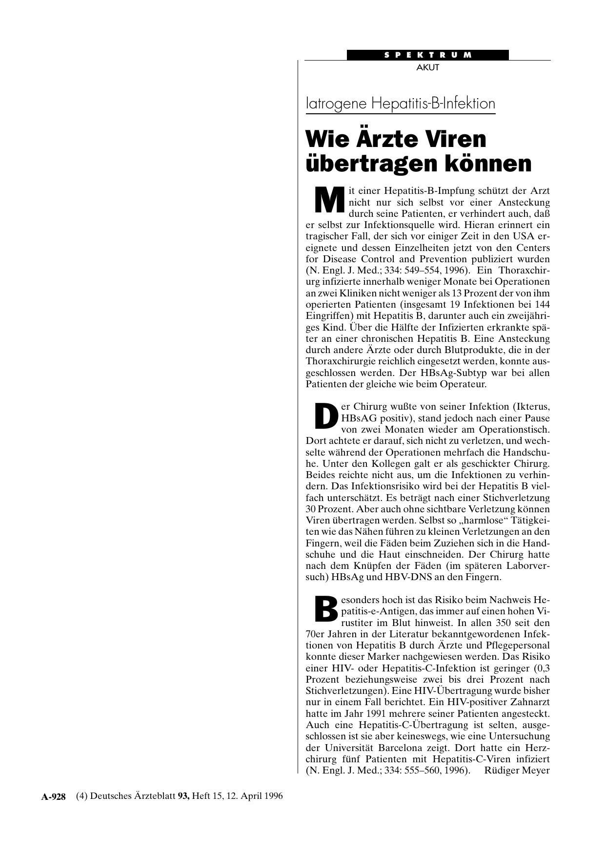 Vorschauseite 1: Iatrogene Hepatitis-B-Infektion: Wie Ärzte Viren übertragen können