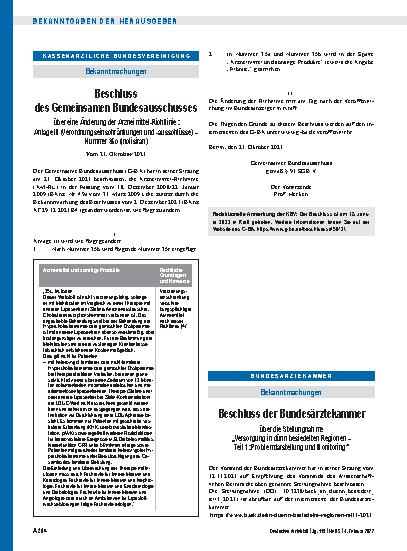 Vorschauseite 1: Beschluss des Gemeinsamen Bundesausschusses über eine Änderung der Arzneimittel-Richtlinie: Anlage III (Verordnungseinschränkungen und -ausschlüsse) – Nummer 35c (Inclisiran)
