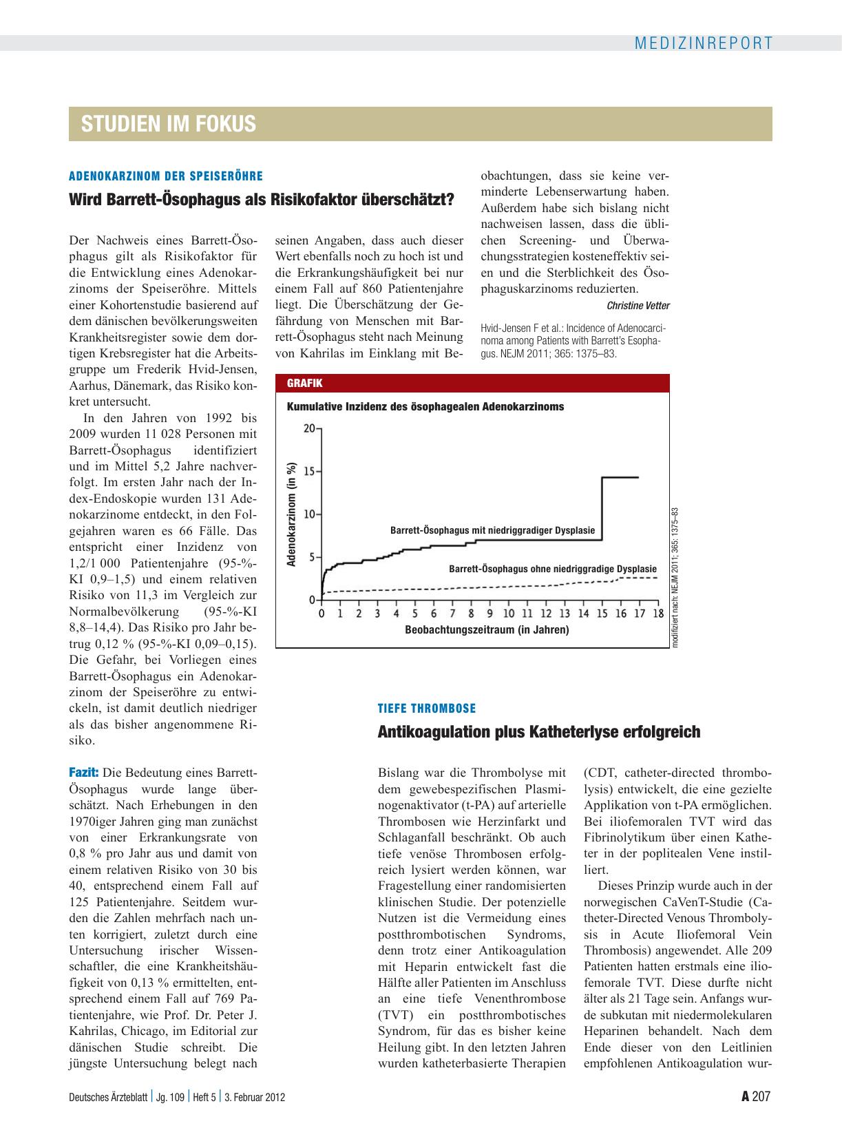 Vorschauseite 1: Tiefe Thrombose: Antikoagulation plus Katheterlyse erfolgreich