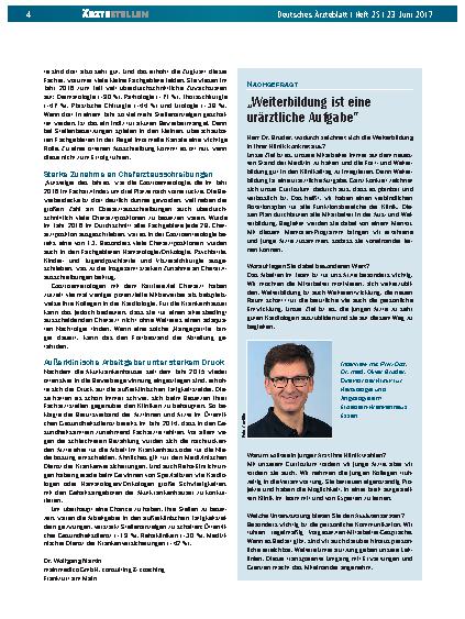 Vorschauseite 1: „Weiterbildung ist eine urärztliche Aufgabe“