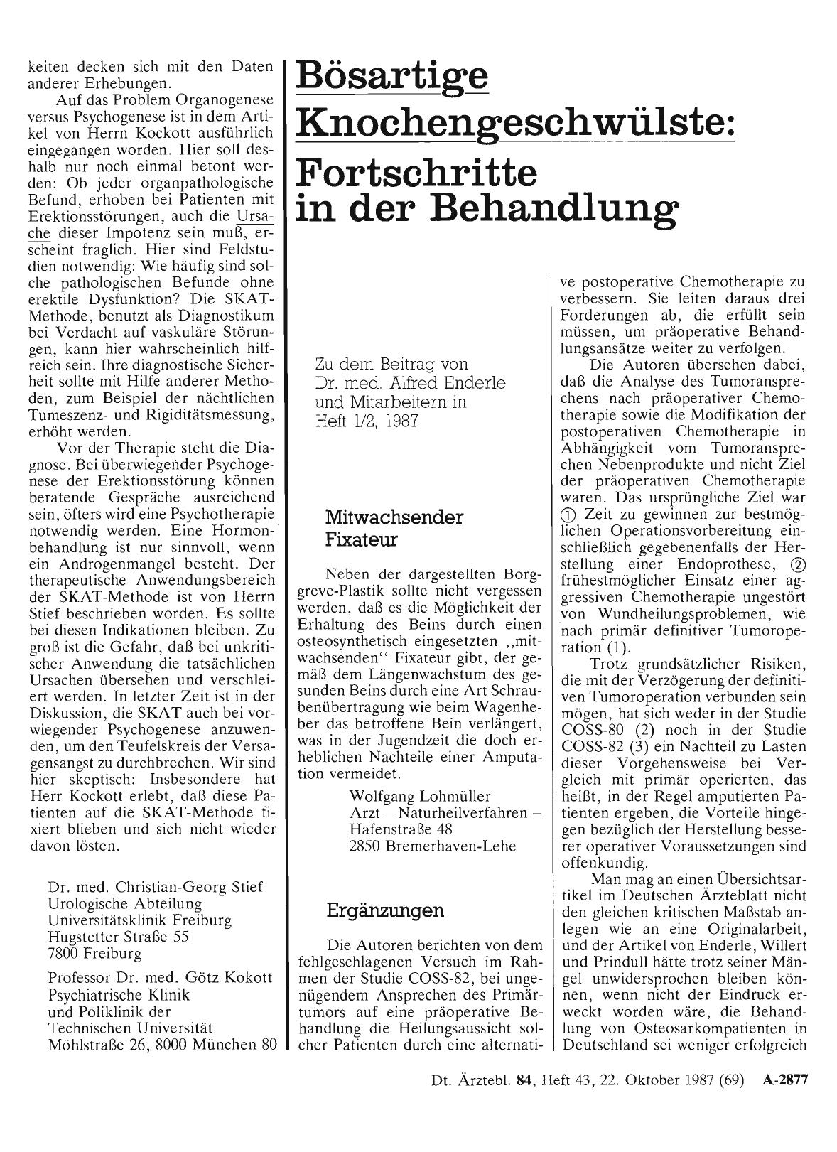 Vorschauseite 1: Bösartige Knochengeschwülste: Fortschritte in der Behandlung: Mitwachsender Fixateur