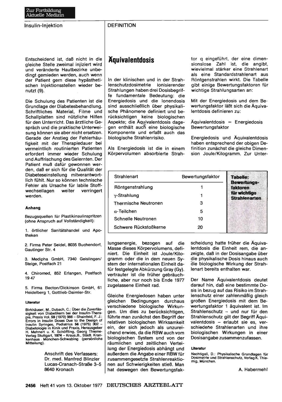 Vorschauseite 1: Äquivalentdosis