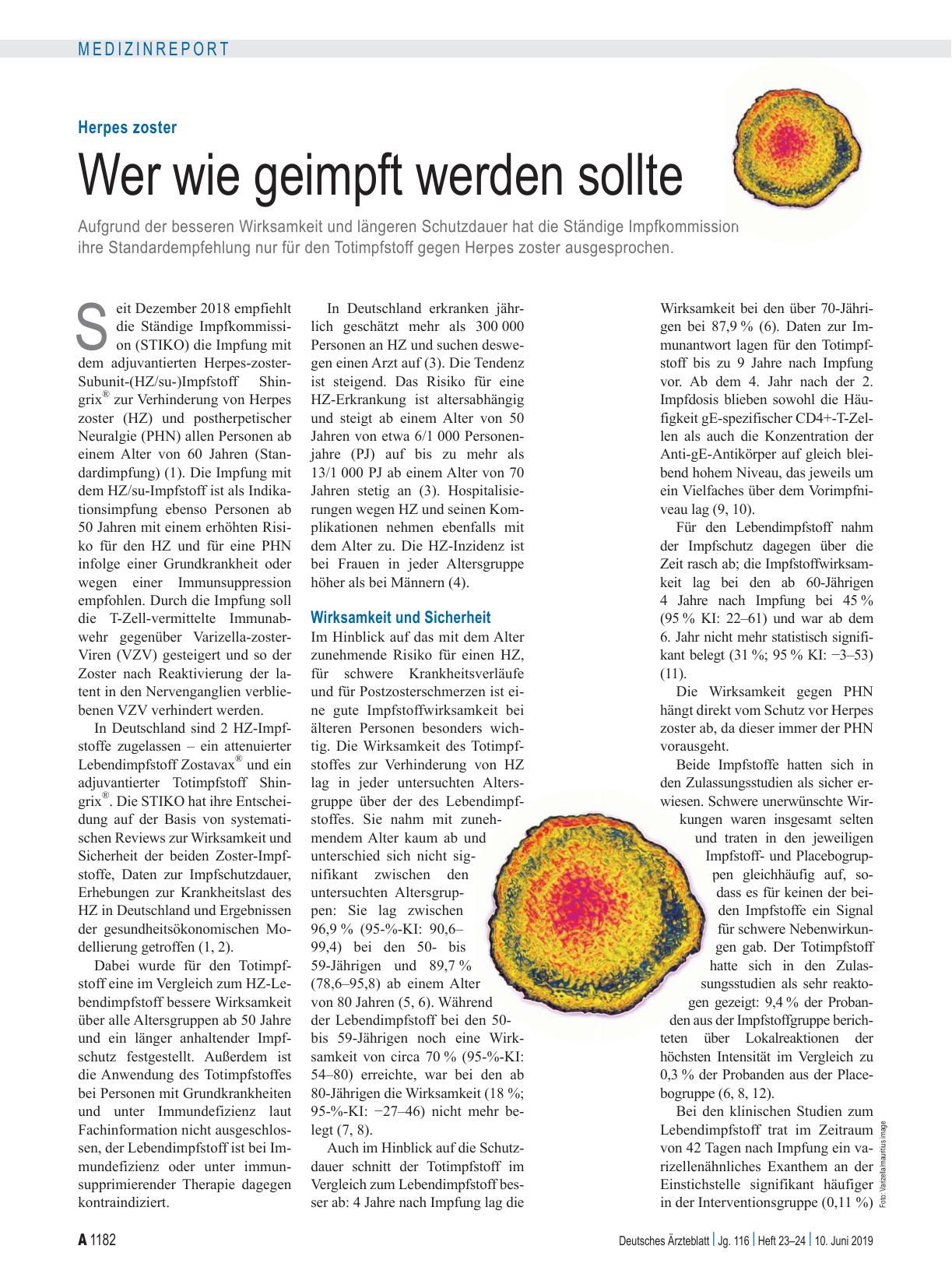 Vorschauseite 1: Herpes zoster: Wer wie geimpft werden sollte
