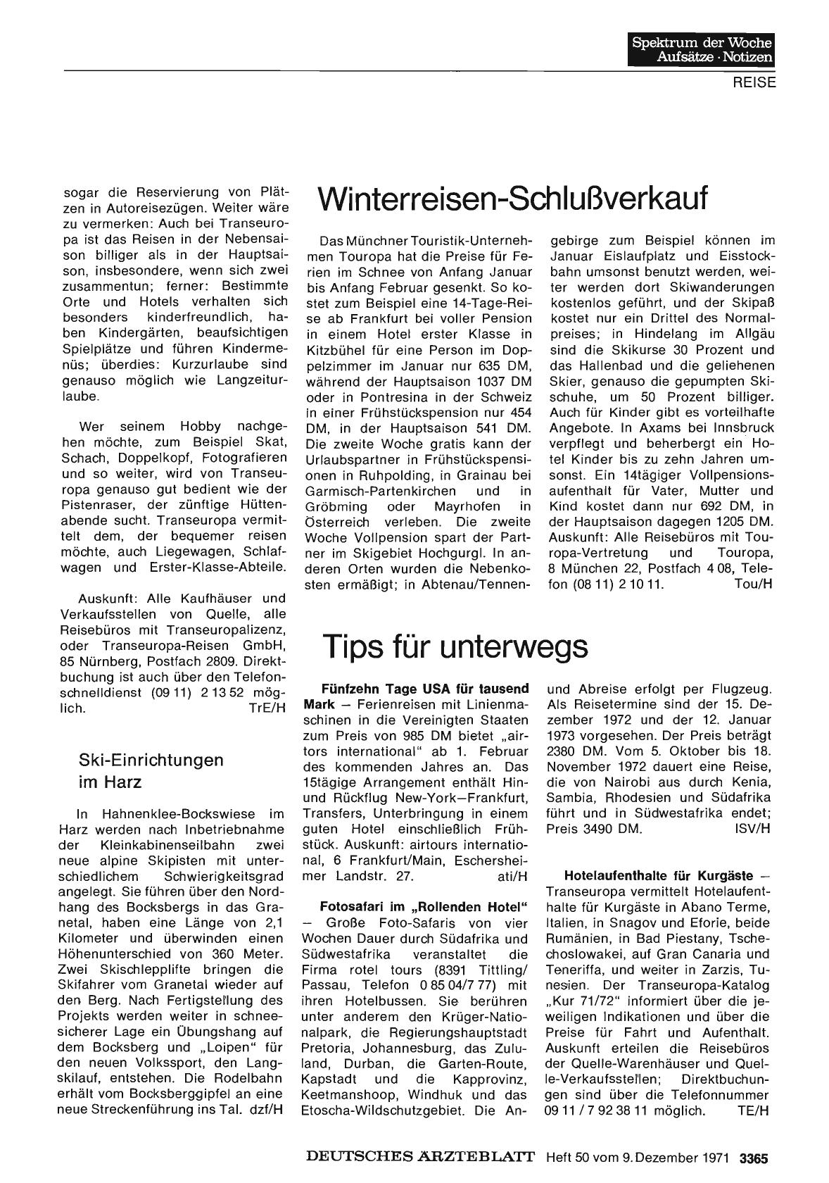 Vorschauseite 1: Winterreisen-Schlußverkauf