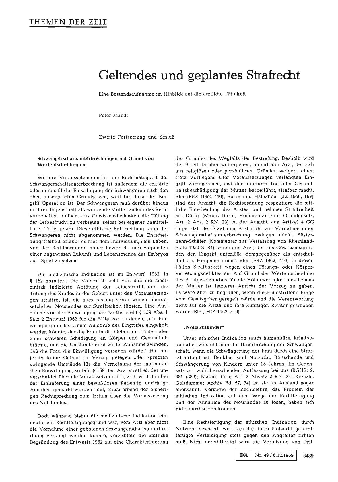 Vorschauseite 1: Geltendes und geplantes Strafrecht (Zweite Fortsetzung und Schluß )