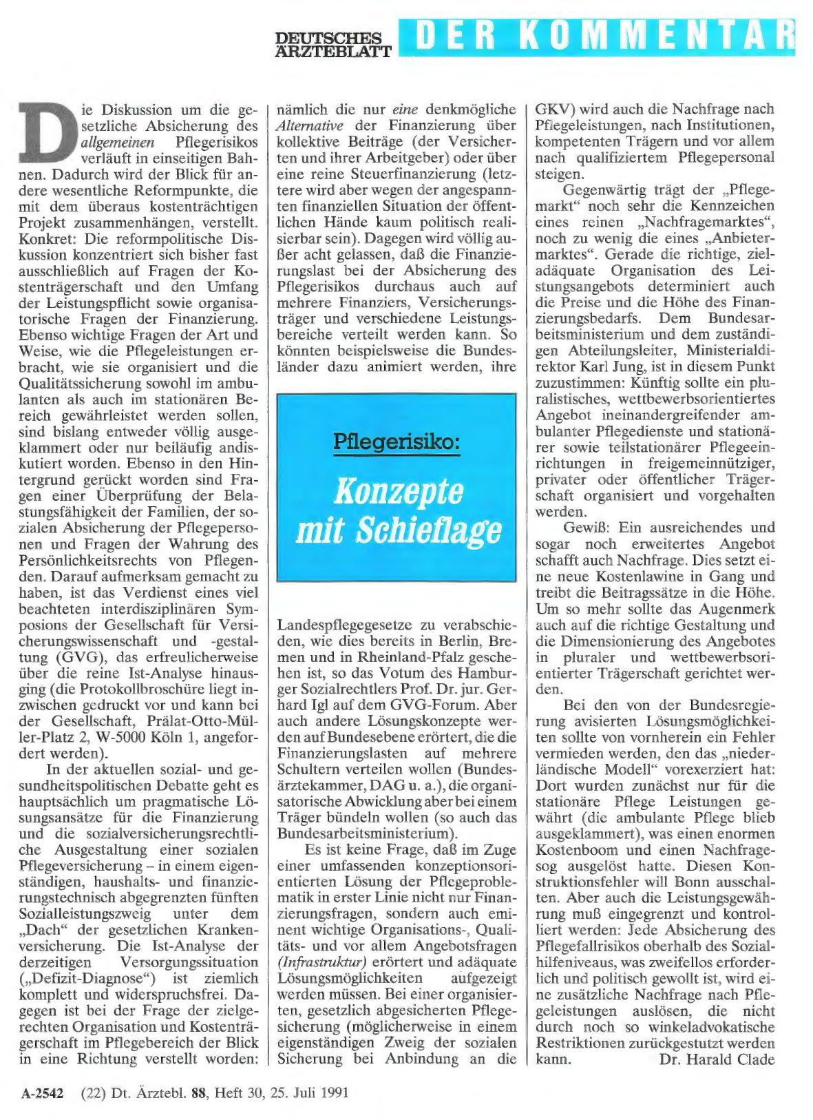 Vorschauseite 1: Pflegerisiko: Konzepte mit Schieflage
