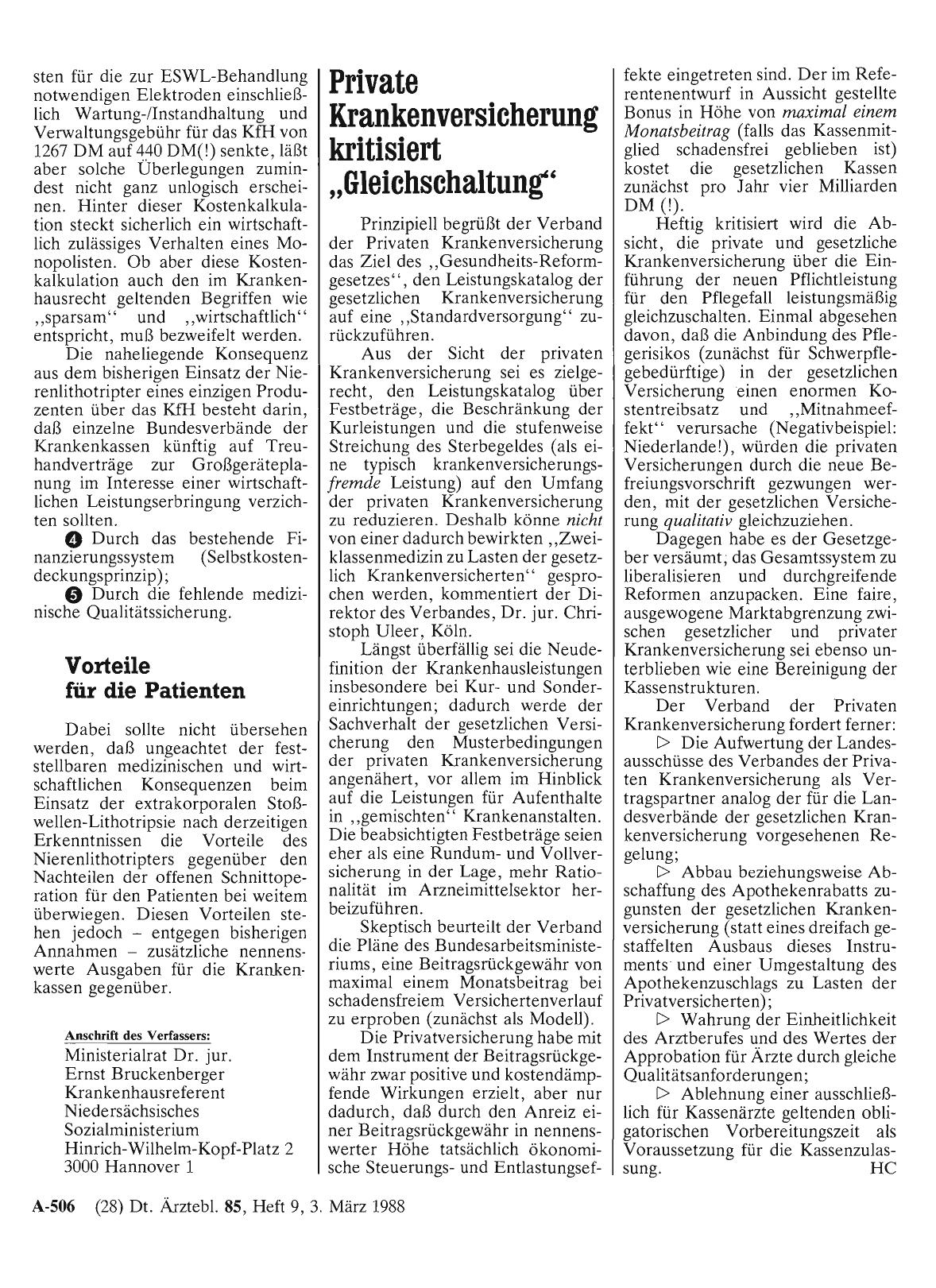 Vorschauseite 1: Private Krankenversicherung kritisiert „Gleichschaltung“